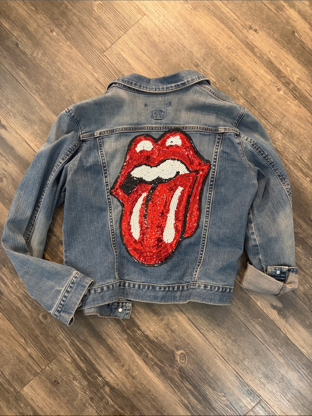 Rolling Stones Denim Sequin Jean Jacket